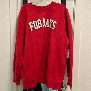 For Days Red Varsity Crewneck Sweatshirt